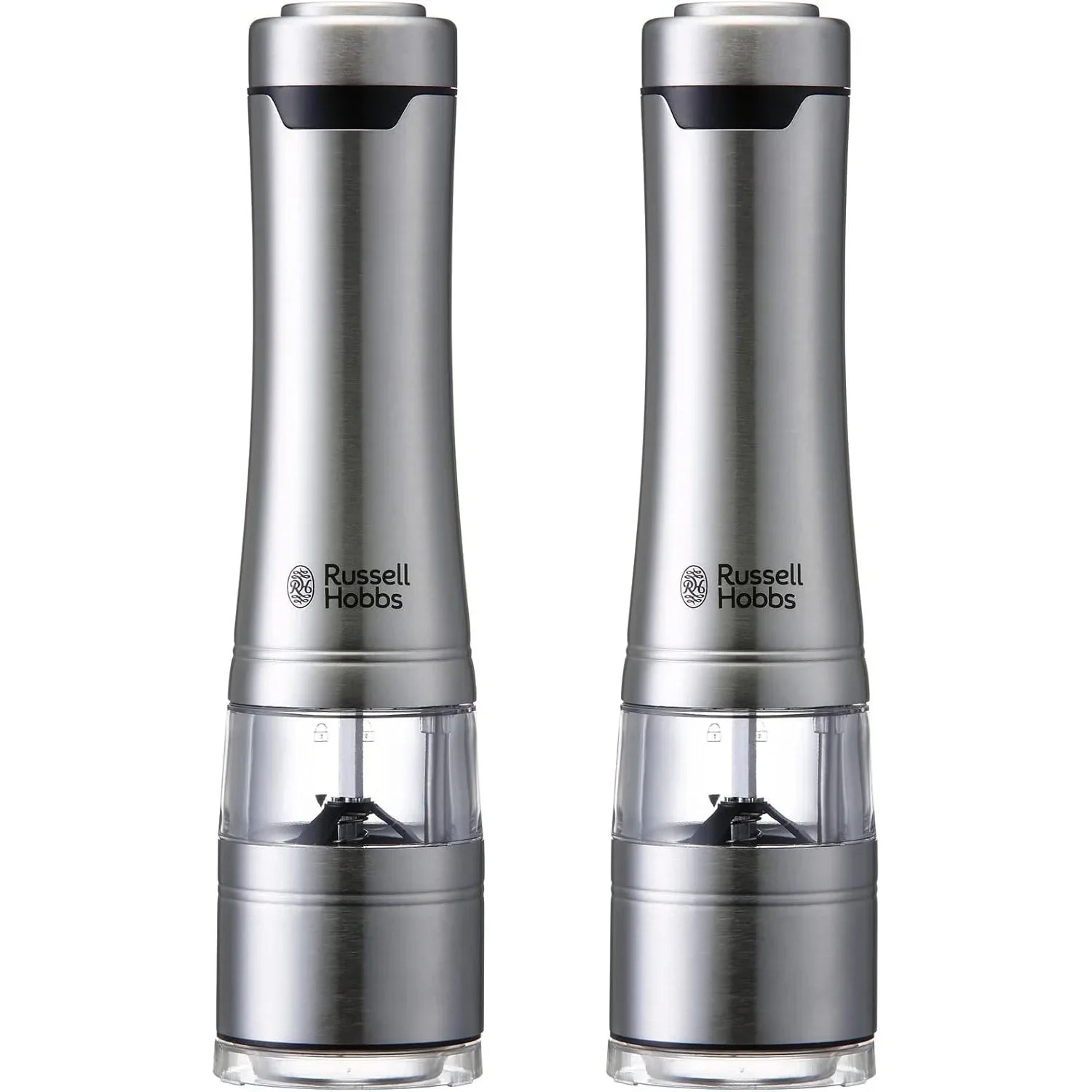 Russell Hobbs 7922JP Electric Salt & Pepper Mill Set, Adjustable Coarseness, 2-Pack - Gomix Brands Outlet